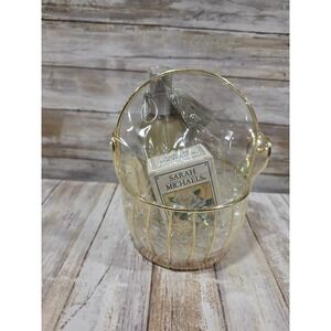Sarah Michaels Gardenia Bath Body Gift Set Gold Wire Heart Basket Vintage READ